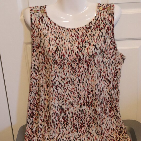 Liz Claiborne Studio Colorful Abstract Print Tank/Sleeveless Blouse Size Large - Picture 1 of 14
